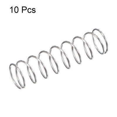 Harfington Uxcell 10mmx0.7mmx35mm 304 Stainless Steel Compression Spring 11.8N Load Capacity 10pcs