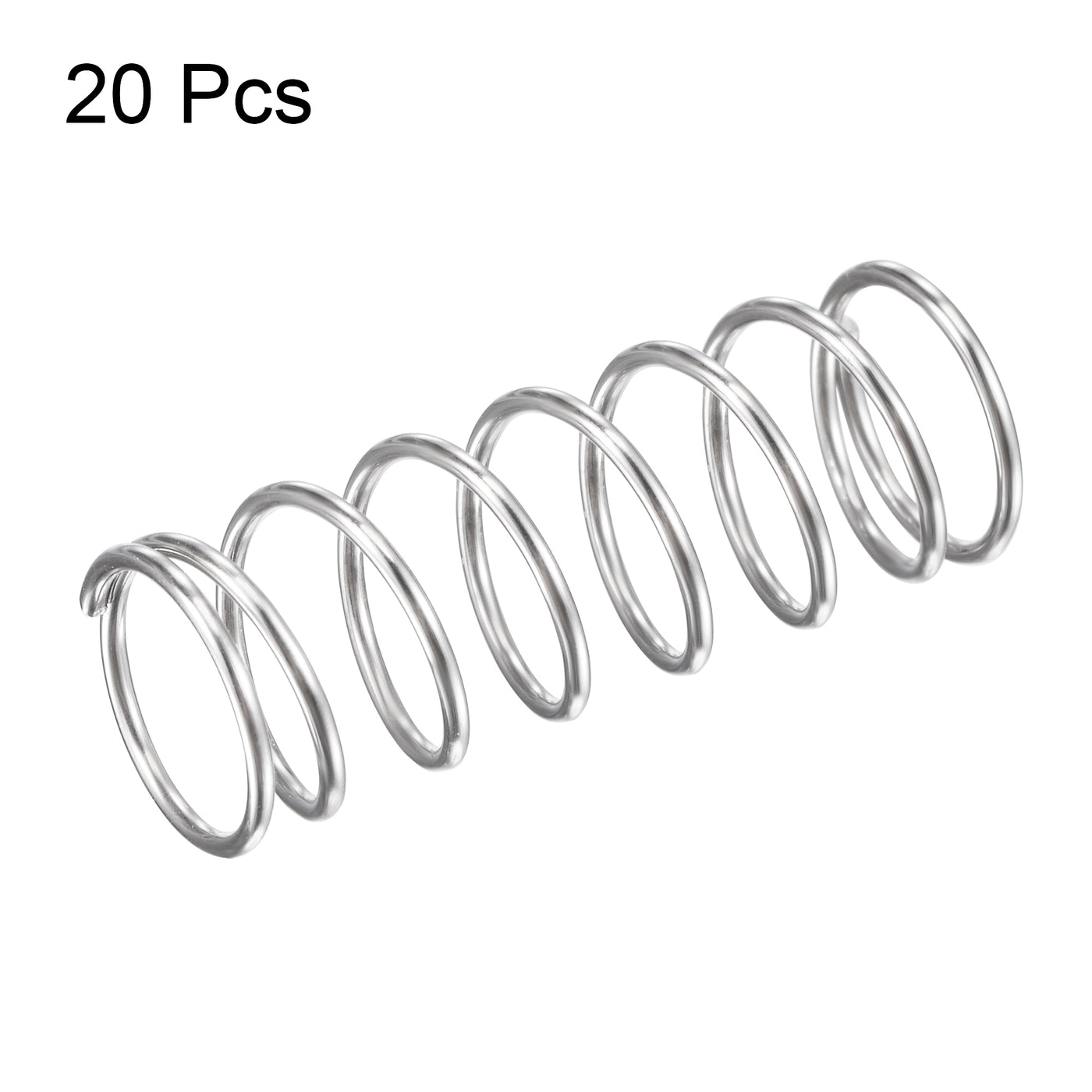 uxcell Uxcell 11mmx0.9mmx30mm 304 Stainless Steel Compression Spring 11N Load Capacity 20pcs