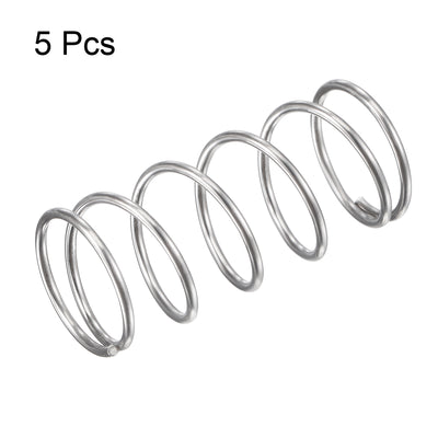Harfington Uxcell 16mmx1.2mmx35mm 304 Stainless Steel Compression Spring 15.7N Load Capacity 5pcs