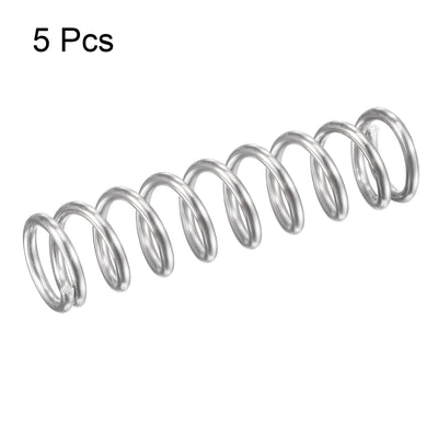 Harfington Uxcell 9mmx1.2mmx35mm 304 Stainless Steel Compression Spring 61.8N Load Capacity 5pcs