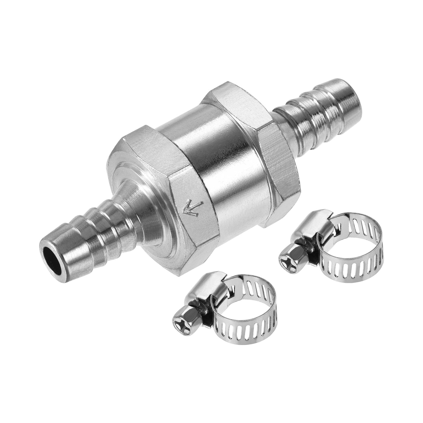 uxcell Uxcell Non-Return One Way Check Valve with Hose Clamps, 9mm Barb OD, for Water Petrol Fuel Line