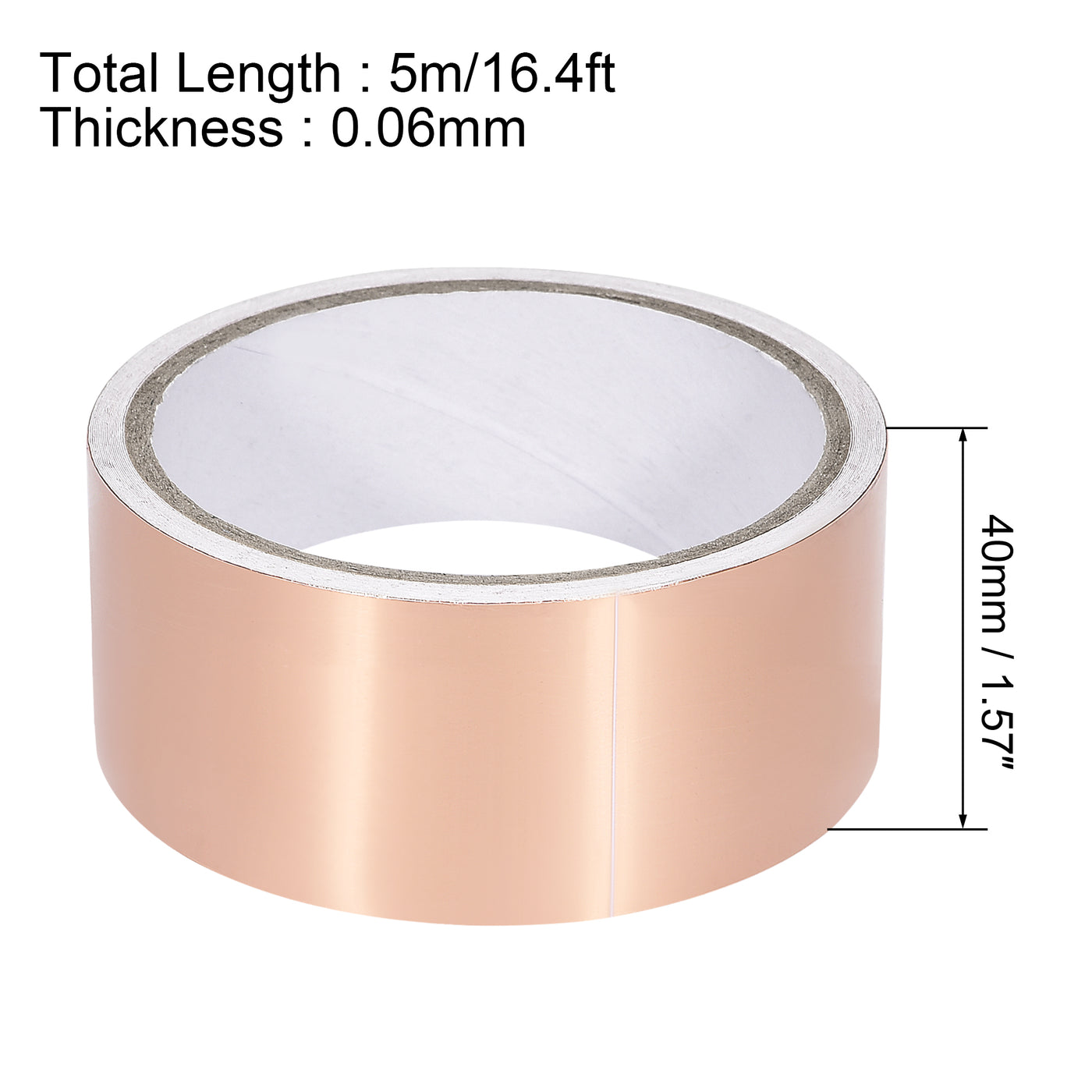 uxcell Uxcell Single-Sided Conductive Tape Copper Foil Tape 40mm x 5m/16.4ft for EMI Shielding 2pcs