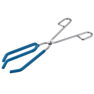 Harfington Uxcell Lab Beaker Tongs 3 Prongs Stainless Steel 11.81-inch Opens Up to 180mm Width Blue