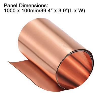 Harfington Uxcell Copper Sheet Roll, Metal Foil Plate 2pcs
