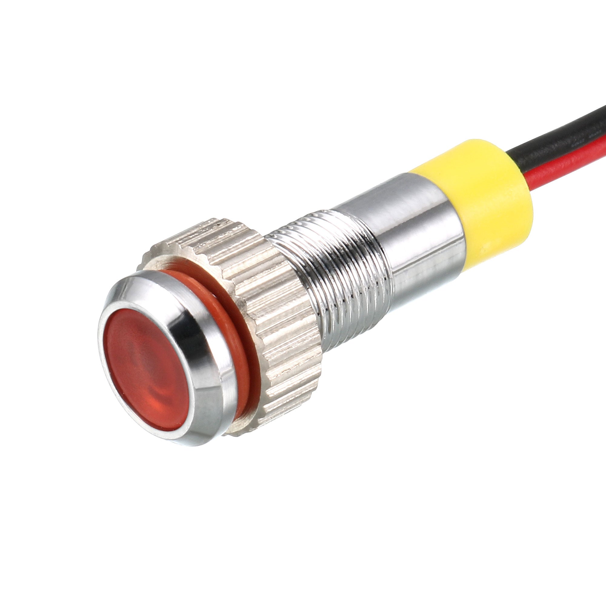 Uxcell LED Indicator Light AC/DC 12V 6mm Flush Panel Mount Red LED ...