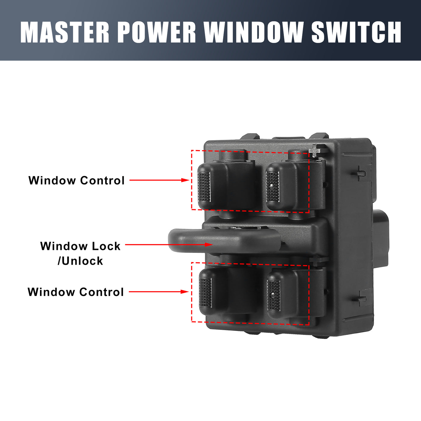 X AUTOHAUX Master Driver Side Power Window Switch 4602756AB Replacement for Jeep Wrangler 2007-2010