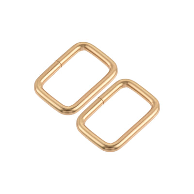 Harfington Uxcell Metal Rectangle Ring Buckles 25x16mm for Bags Belts DIY Gold Tone 20pcs