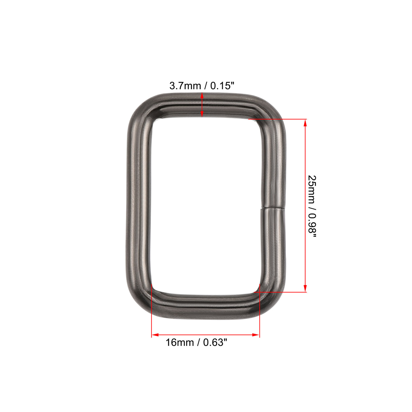 uxcell Uxcell Metal Rectangle Ring Buckles 25x16mm for Bags Belts DIY Black 30pcs