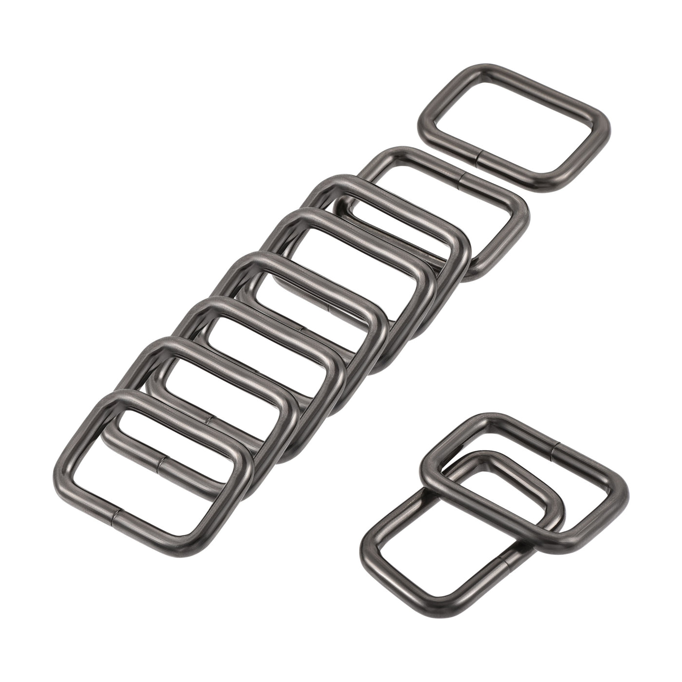 uxcell Uxcell Metal Rectangle Ring Buckles 25x16mm for Bags Belts DIY Black 30pcs