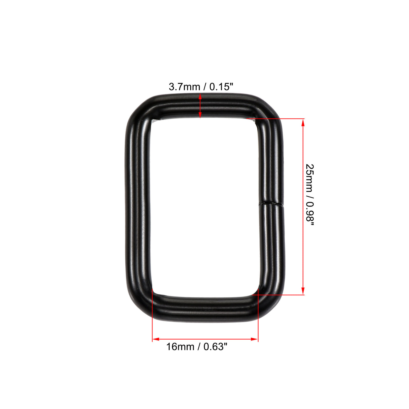 uxcell Uxcell Metal Rectangle Ring Buckles 25x16mm for Bags Belts DIY Light Black 20pcs