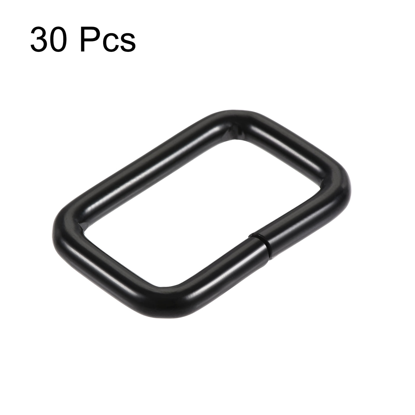 uxcell Uxcell Metal Rectangle Ring Buckles 25x16mm for Bags Belts DIY Light Black 30pcs