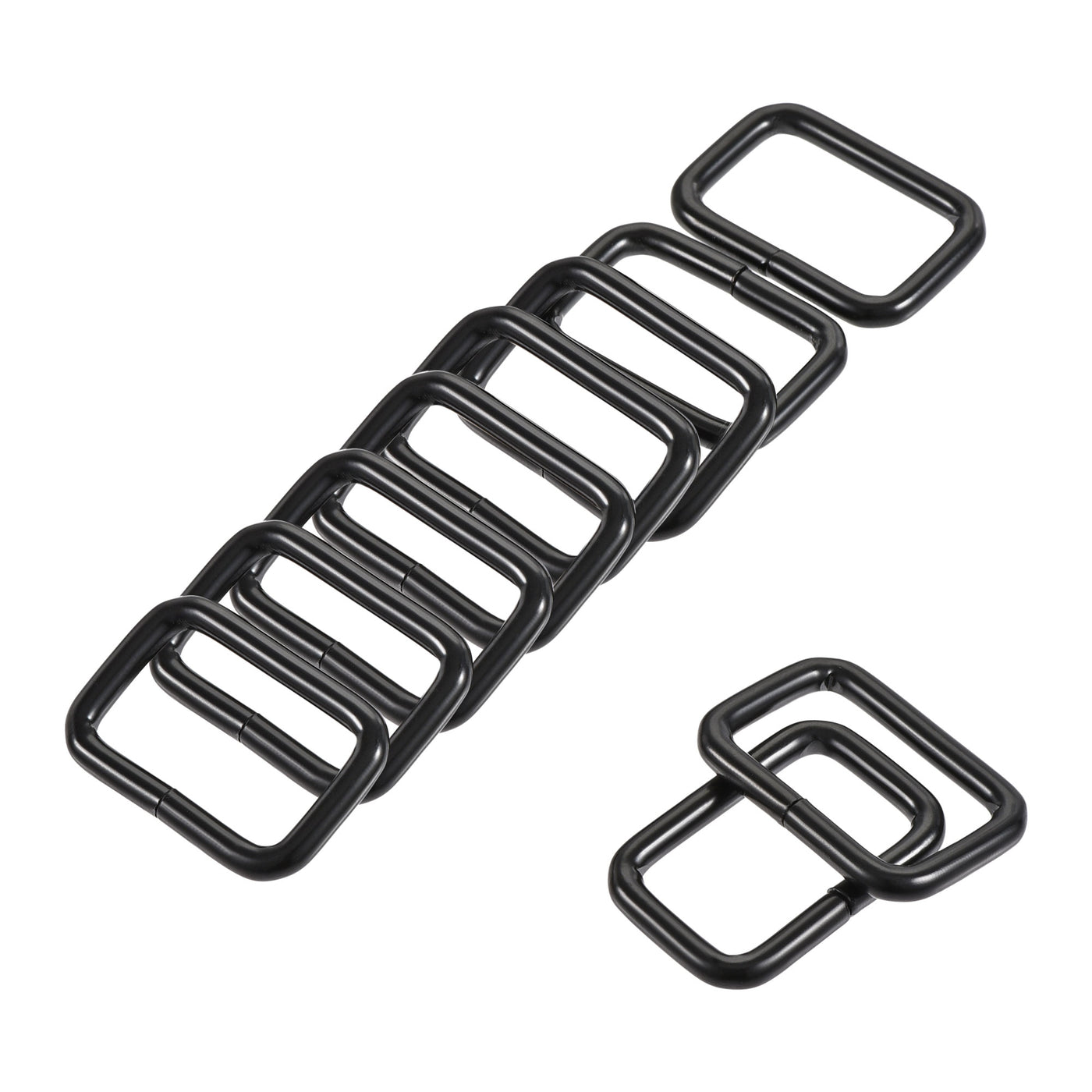 uxcell Uxcell Metal Rectangle Ring Buckles 25x16mm for Bags Belts DIY Light Black 30pcs