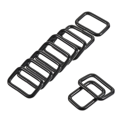 Harfington Uxcell Metal Rectangle Ring Buckles 25x16mm for Bags Belts DIY Light Black 30pcs