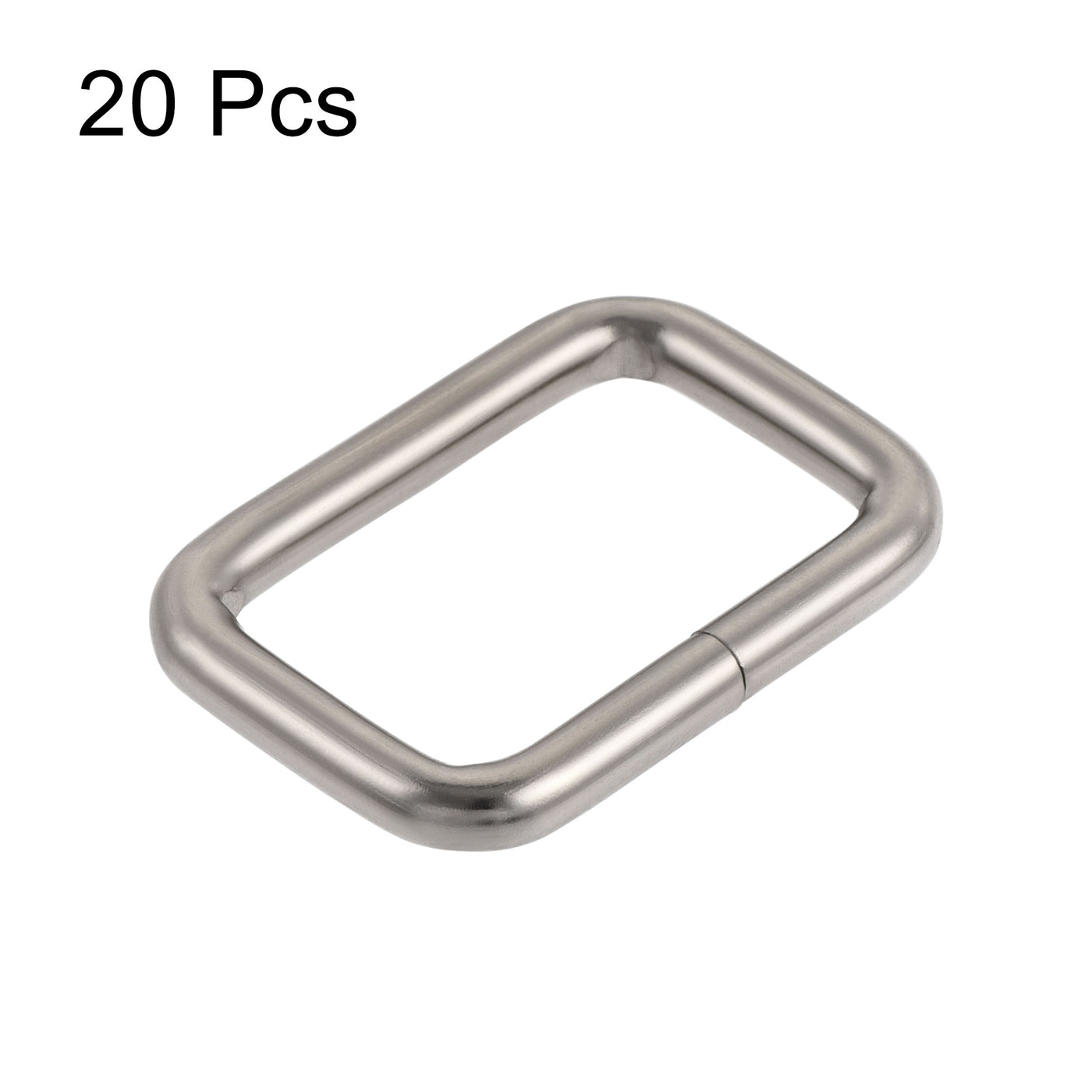 uxcell Uxcell Metal Rectangle Ring Buckles 25x16mm for Bags Belts DIY Silver Tone 20pcs