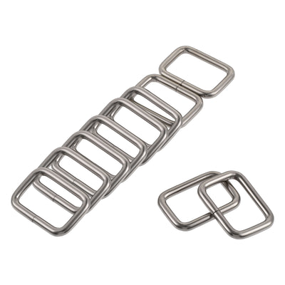 Harfington Uxcell Metal Rectangle Ring Buckles 25x16mm for Bags Belts DIY Silver Tone 20pcs