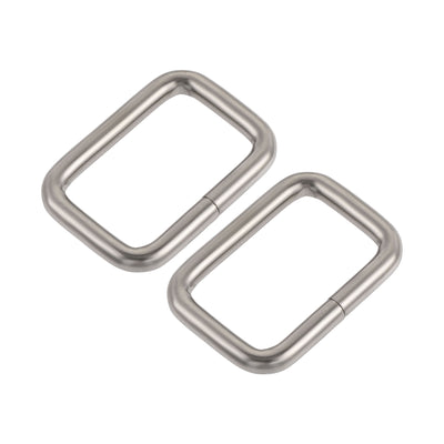 Harfington Uxcell Metal Rectangle Ring Buckles 25x16mm for Bags Belts DIY Silver Tone 20pcs