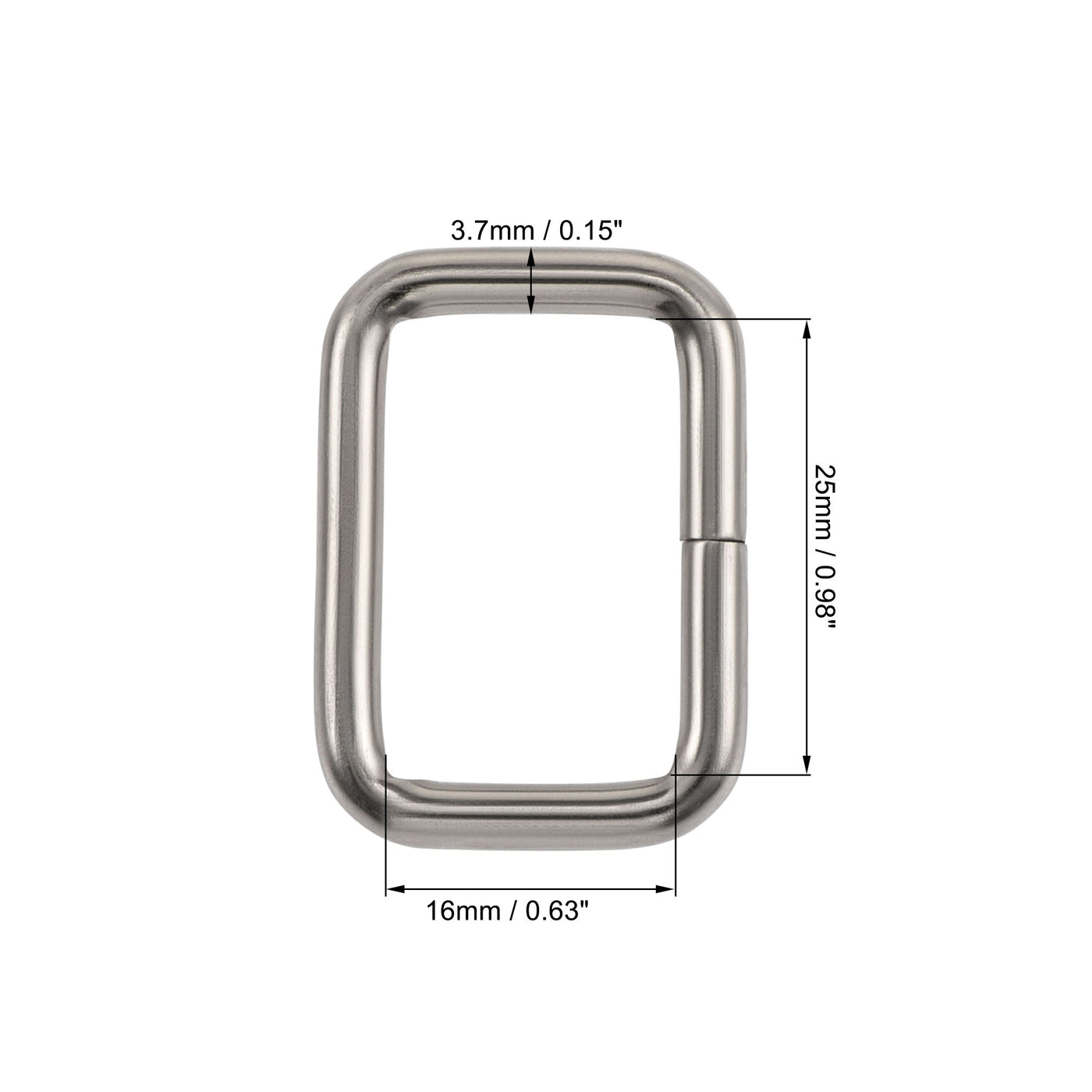 uxcell Uxcell Metal Rectangle Ring Buckles 25x16mm for Bags Belts DIY Silver Tone 30pcs