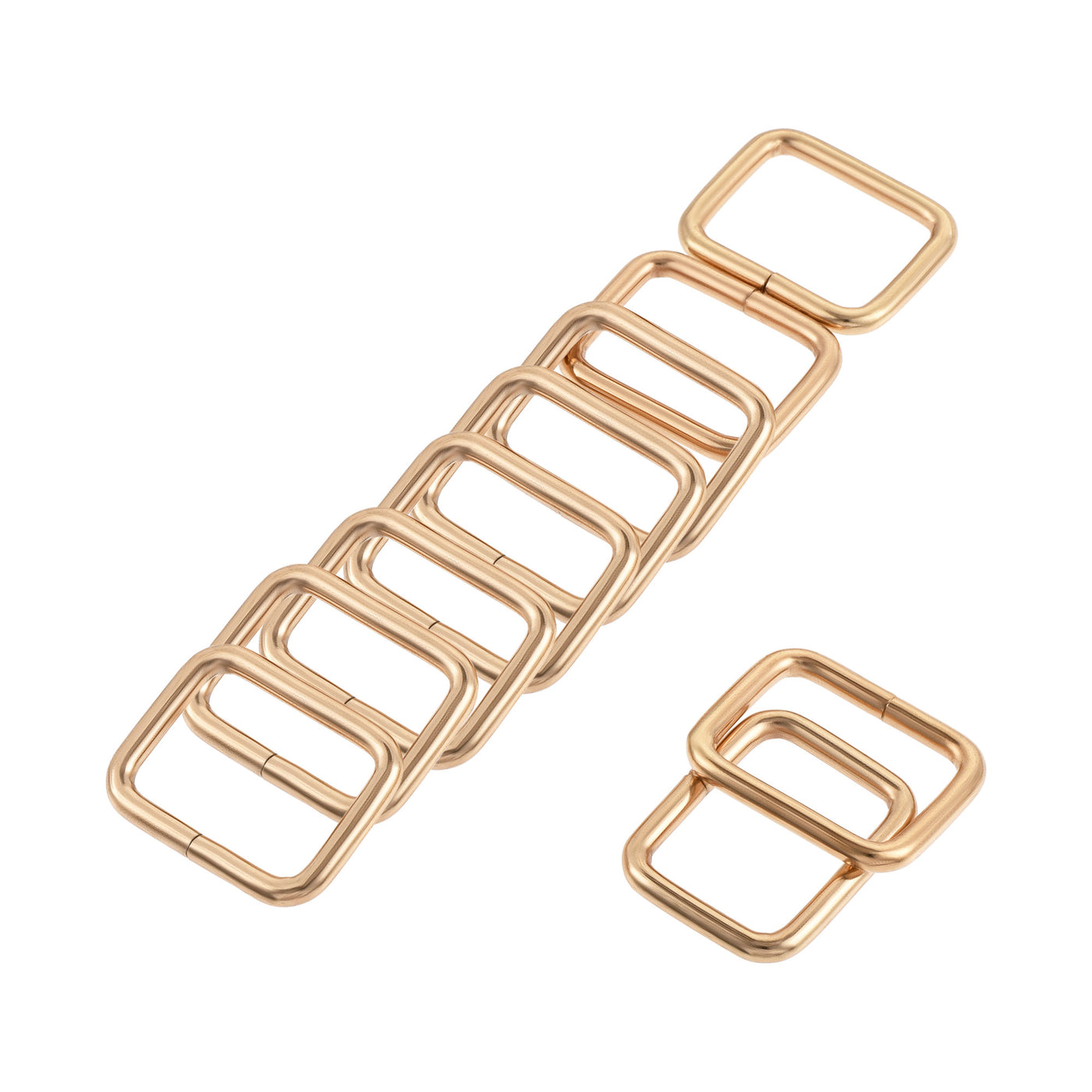 uxcell Uxcell Metal Rectangle Ring Buckles 25x20mm for Bags Belts DIY Gold Tone 20pcs
