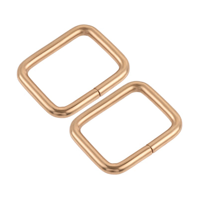 Harfington Uxcell Metal Rectangle Ring Buckles 25x20mm for Bags Belts DIY Gold Tone 30pcs