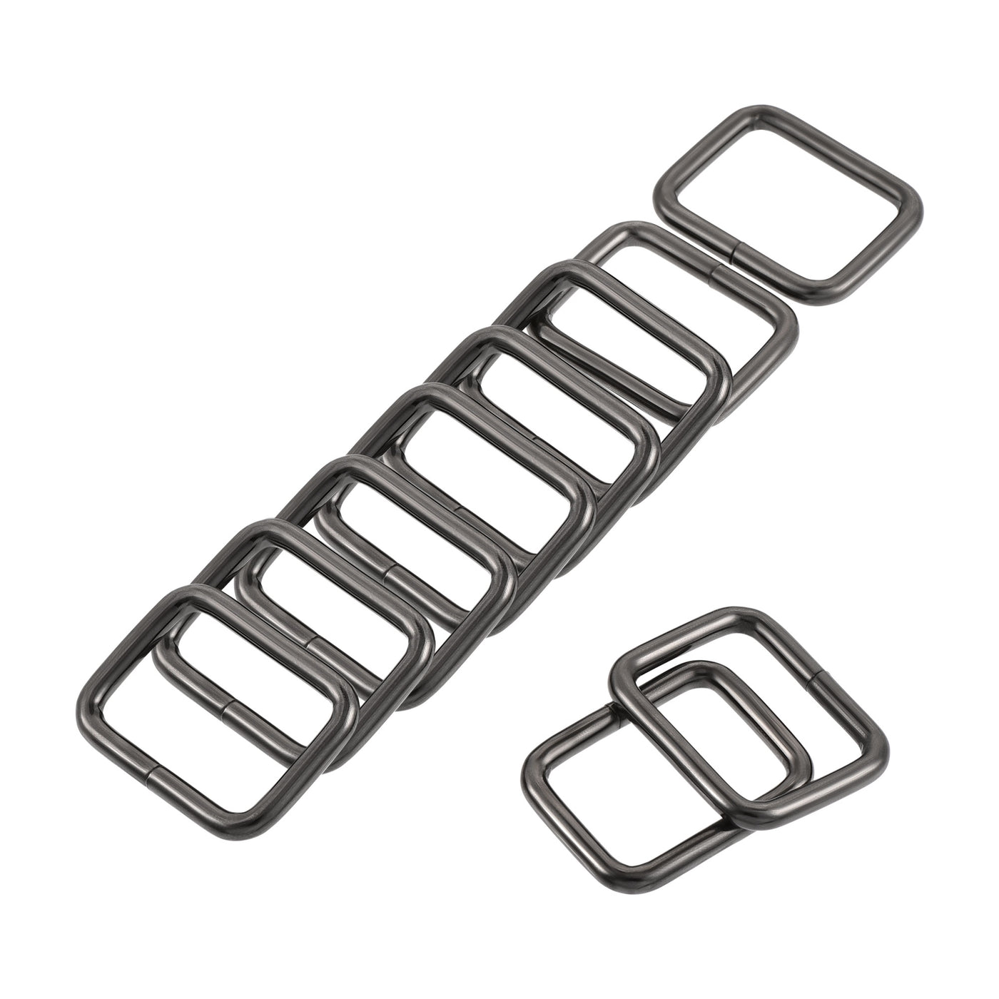 uxcell Uxcell Metal Rectangle Ring Buckles 25x20mm for Bags Belts DIY Black 15pcs