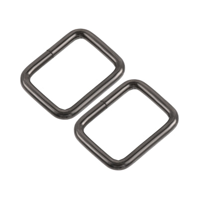Harfington Uxcell Metal Rectangle Ring Buckles 25x20mm for Bags Belts DIY Black 15pcs