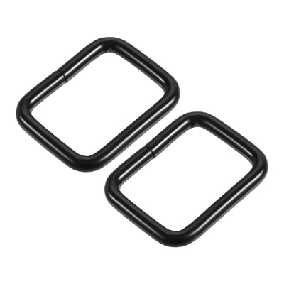 Harfington Uxcell Metal Rectangle Ring Buckles 25x20mm for Bags Belts DIY Light Black 15pcs