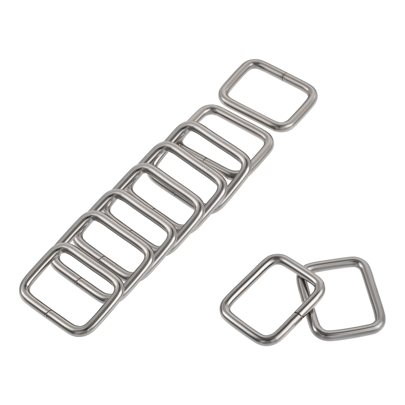 uxcell Uxcell Metal Rectangle Ring Buckles 25x20mm for Bags Belts DIY Silver Tone 15pcs