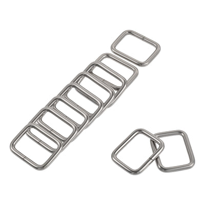 Harfington Uxcell Metal Rectangle Ring Buckles 25x20mm for Bags Belts DIY Silver Tone 15pcs
