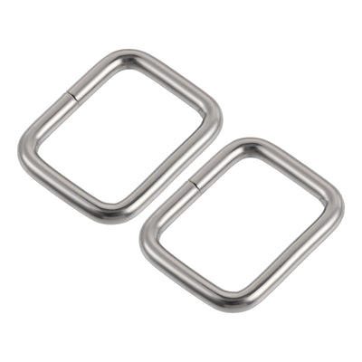 Harfington Uxcell Metal Rectangle Ring Buckles 25x20mm for Bags Belts DIY Silver Tone 15pcs