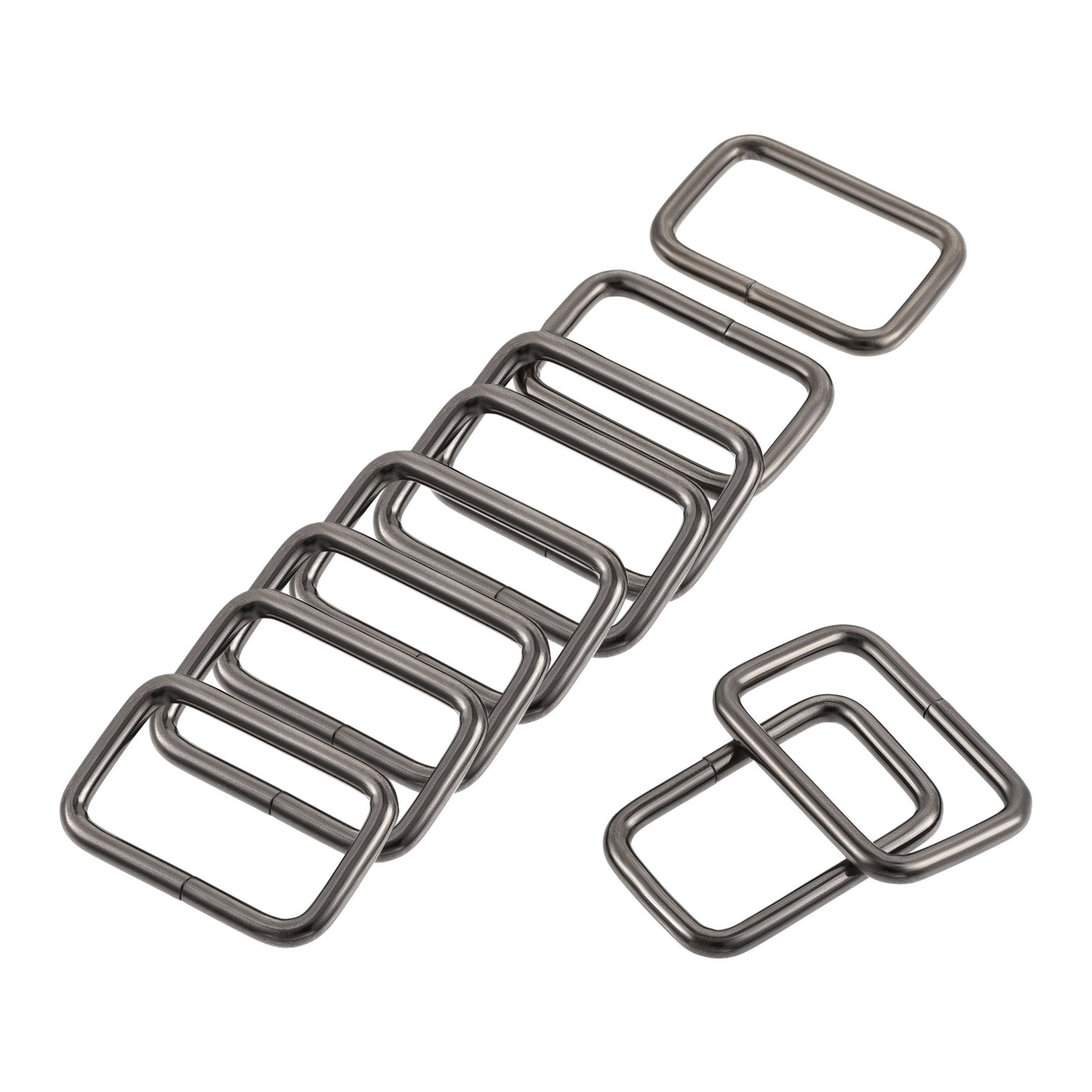 uxcell Uxcell Metal Rectangle Ring Buckles 32x20mm for Bags Belts DIY Black 20pcs