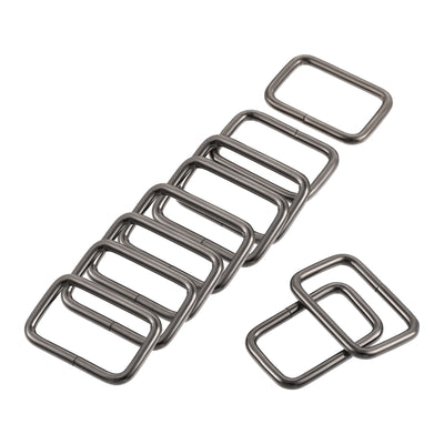 Harfington Uxcell Metal Rectangle Ring Buckles 32x20mm for Bags Belts DIY Black 20pcs