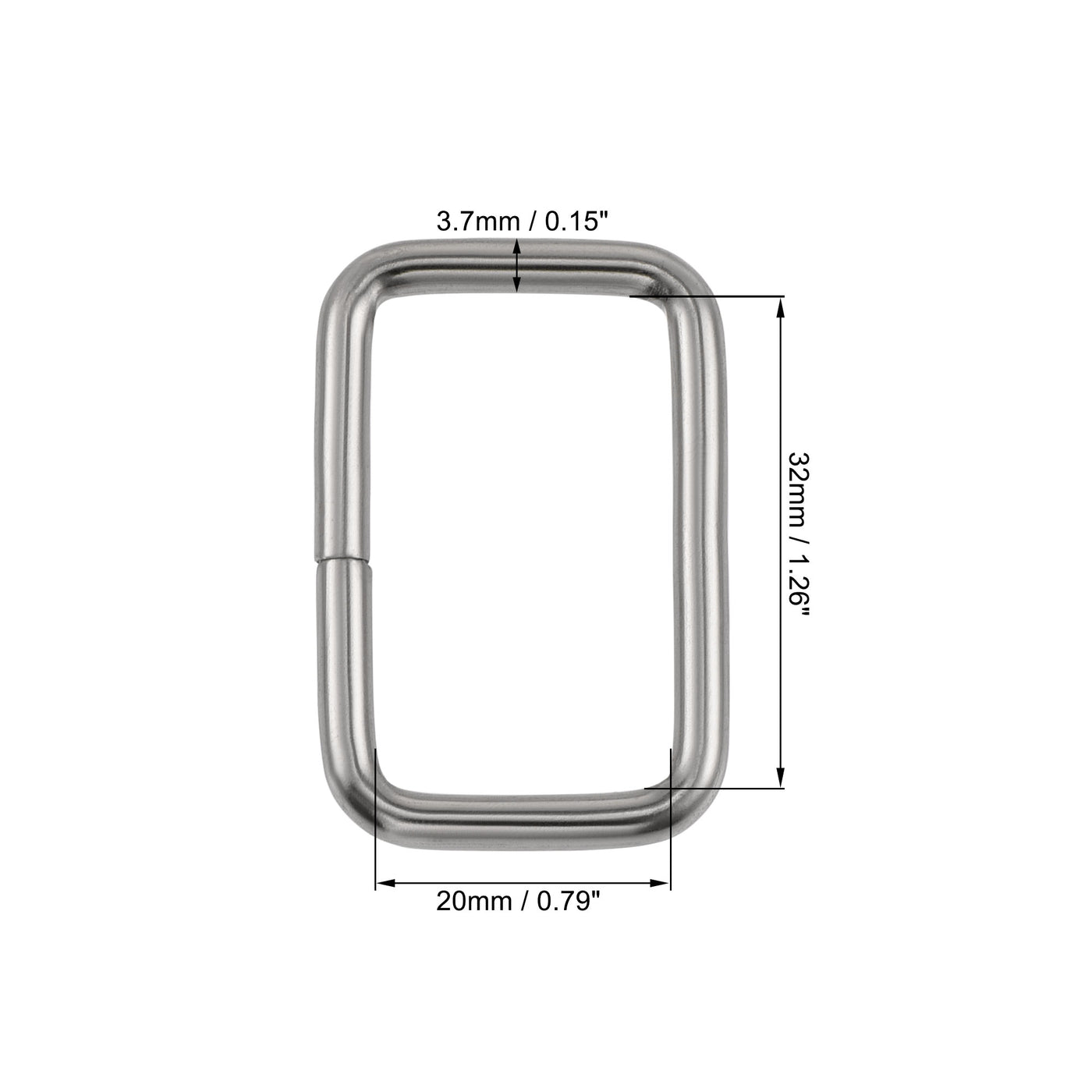 uxcell Uxcell Metal Rectangle Ring Buckles 32x20mm for Bags Belts DIY Silver Tone 30pcs