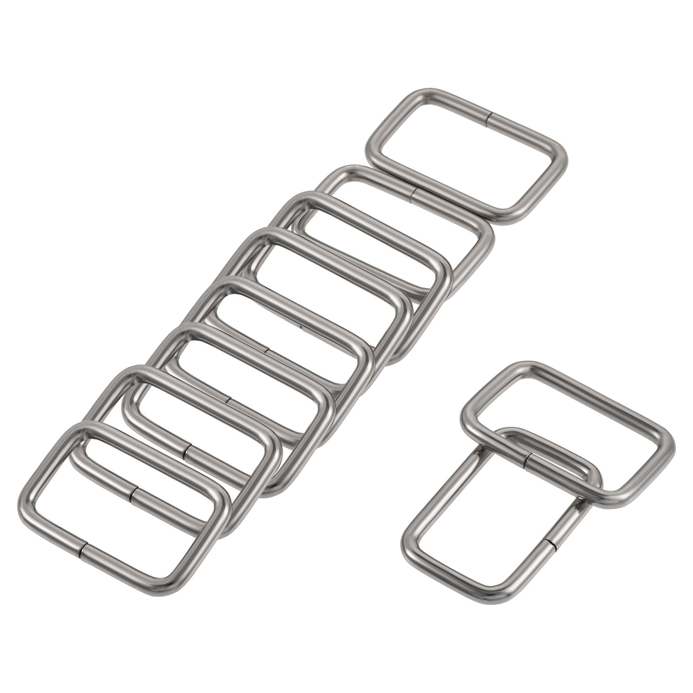 uxcell Uxcell Metal Rectangle Ring Buckles 32x20mm for Bags Belts DIY Silver Tone 30pcs