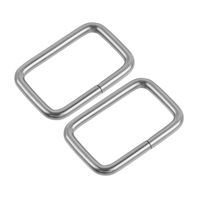 Harfington Uxcell Metal Rectangle Ring Buckles 32x20mm for Bags Belts DIY Silver Tone 30pcs