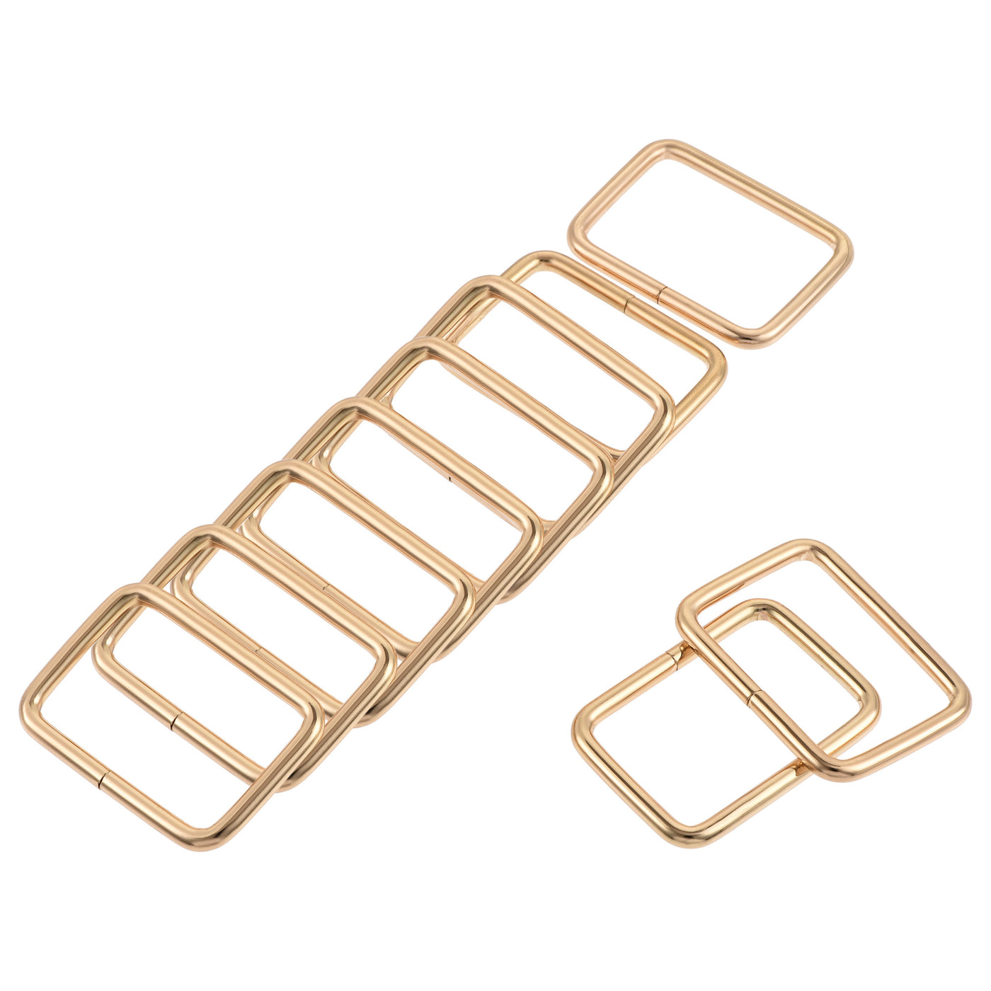 uxcell Uxcell Metal Rectangle Ring Buckles 38.8x25mm for Bags Belts DIY Gold Tone 20pcs