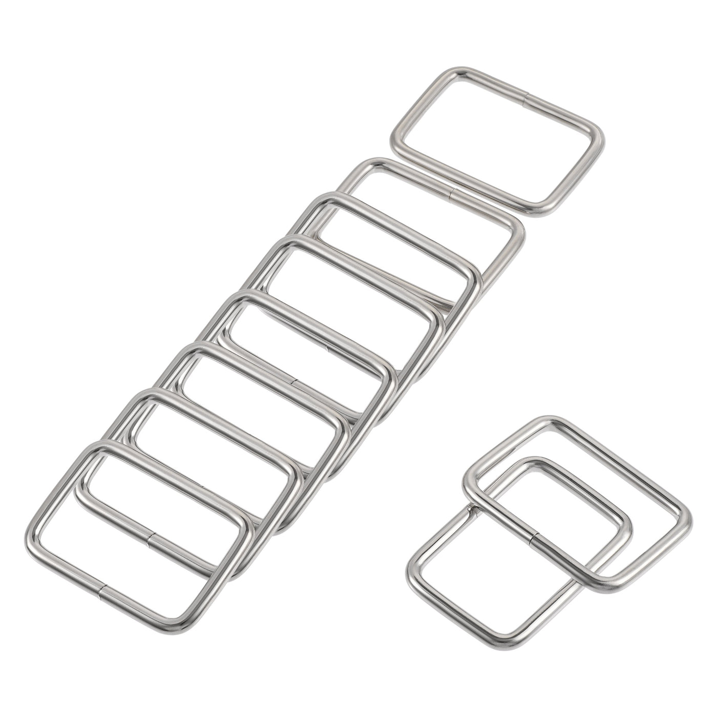 uxcell Uxcell Metal Rectangle Ring Buckles 38.8x25mm for Bags Belts DIY Silver Tone 20pcs