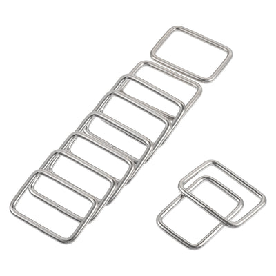 Harfington Uxcell Metal Rectangle Ring Buckles 38.8x25mm for Bags Belts DIY Silver Tone 20pcs