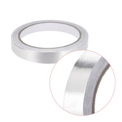 Harfington Uxcell 10mm Aluminum Foil Tape High Temperature Tape for HVAC, Sealing, Patching Hot and Cold Air Ducts Single Sided Adhesive Tape 20m/65ft 2 Rolls