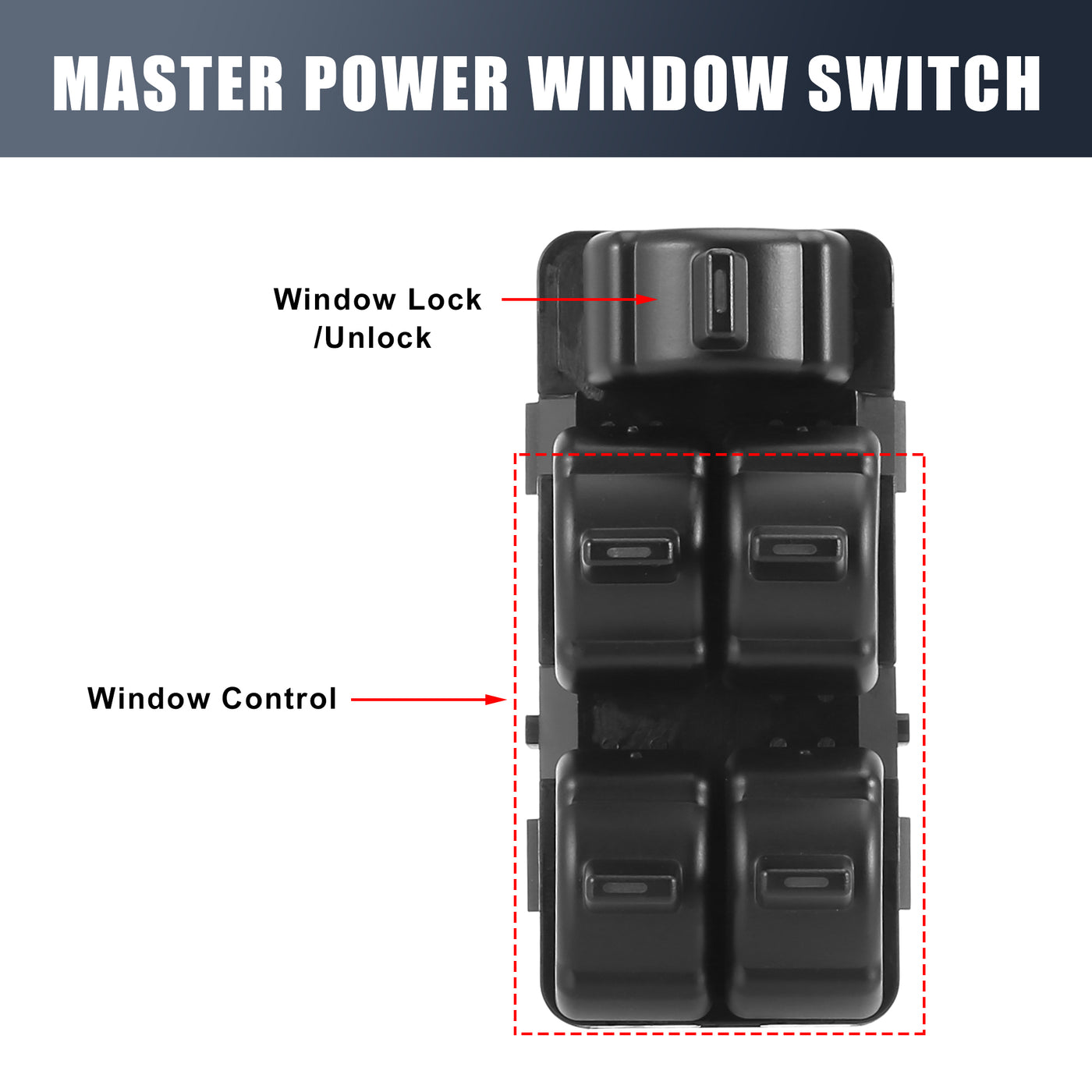 X AUTOHAUX Master Driver Side Power Window Switch 10438813 Replacement for Pontiac Grand Prix 2004-2008