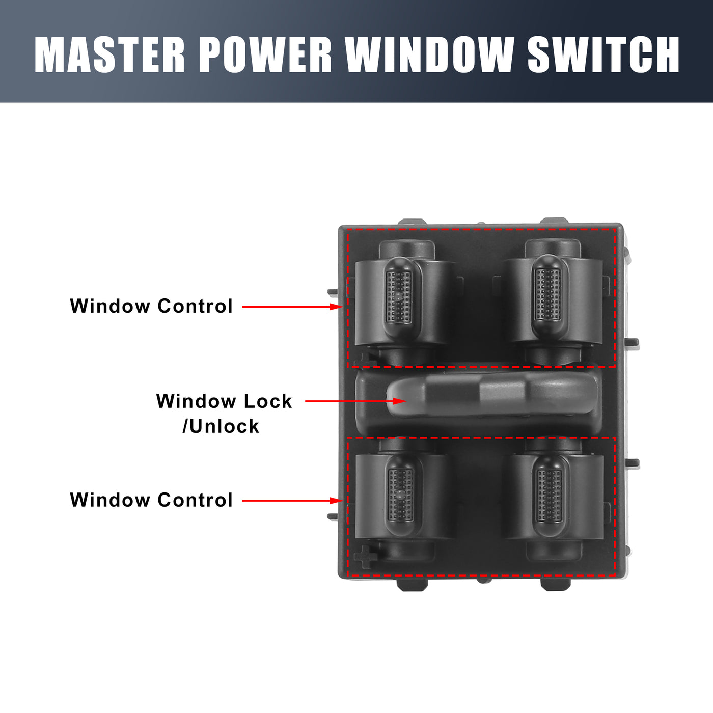 X AUTOHAUX Master Driver Side Power Window Switch 4602756AA Replacement for Jeep Wrangler 2007-2010
