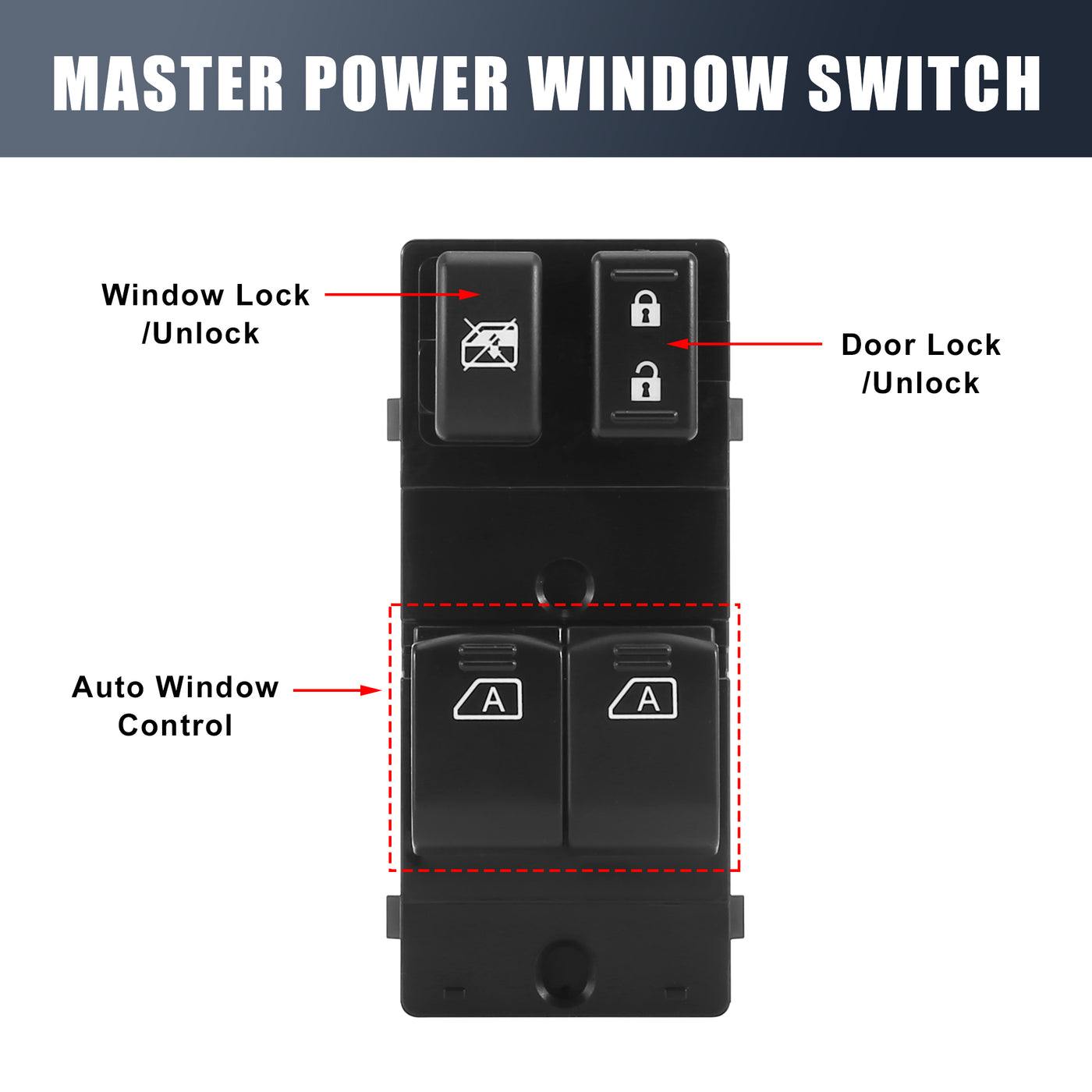 X AUTOHAUX Front Power Window Drivers Master Switch Replacement for Infiniti G37 Q60 Coupe for Infiniti G37 2008-2013 for Infiniti Q60 2014-2015 25401JL44A