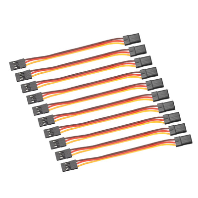 Harfington Uxcell 10pcs 3-Pin Servo Extension Cable Cord Connectors Lead Wire Male to Male 60-Cores Servo Receiver Wire
