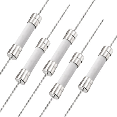 Harfington Uxcell Fast Blow Fuse Lead Wire Ceramic Fuses 6mm x 32mm 250V F30A 5Pcs