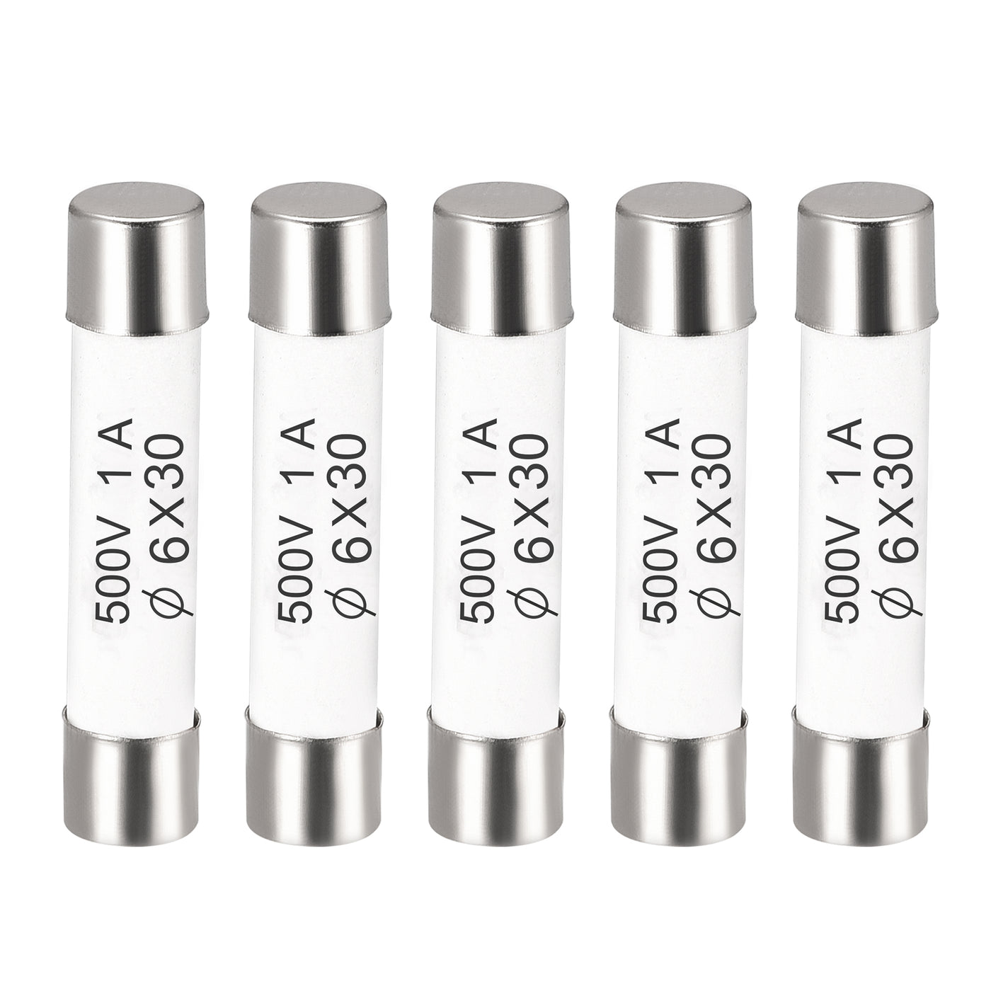 uxcell Uxcell Ceramic Cartridge Fuses 1A 500V 6x30mm Fast Blow for Energy Saving Lamp 5pcs
