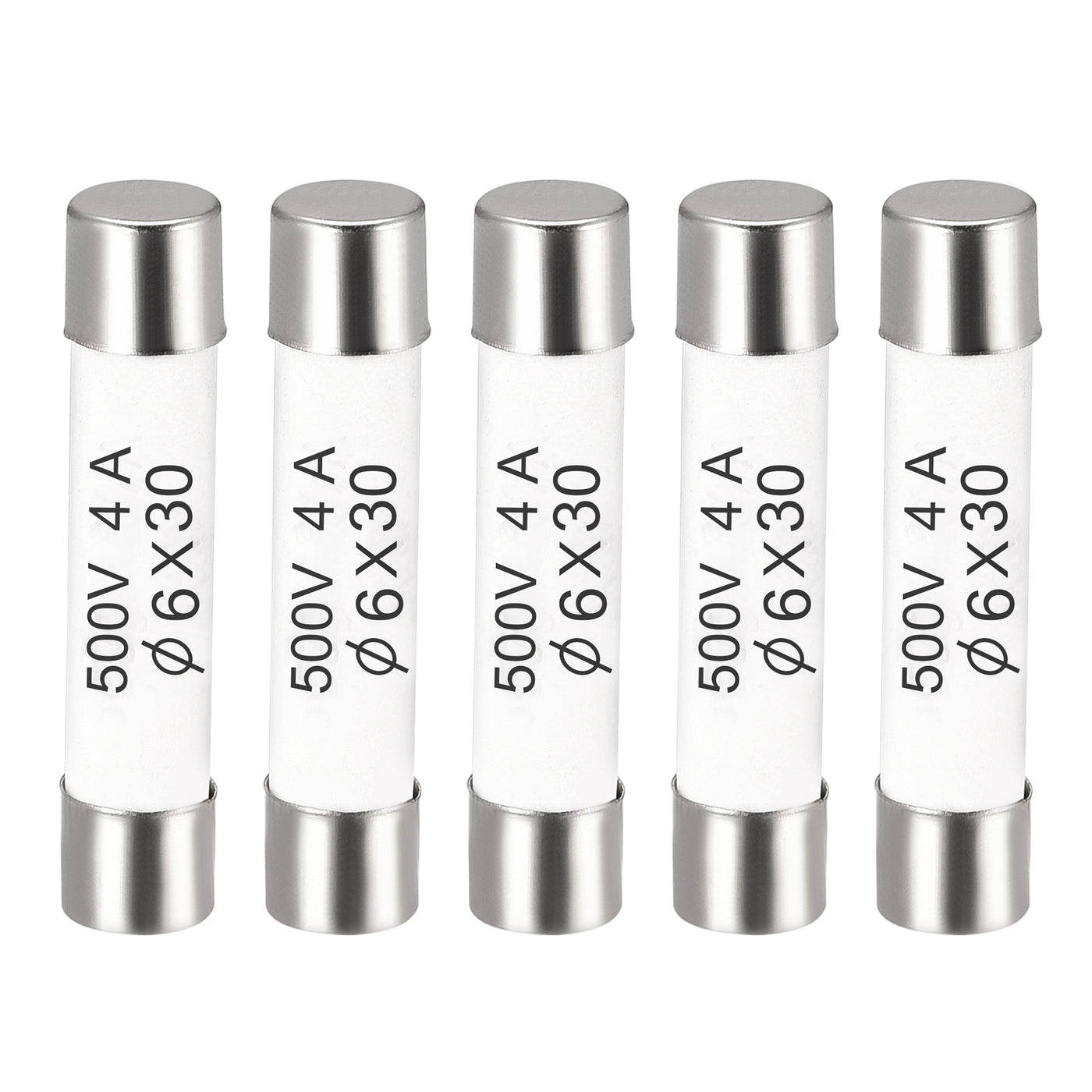 uxcell Uxcell Ceramic Cartridge Fuses 4A 500V 6x30mm Fast Blow for Energy Saving Lamp 5pcs
