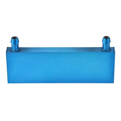 Harfington Uxcell Aluminum Water Cooling Block 120x40x12mm Heatsink with Side Nozzle Blue