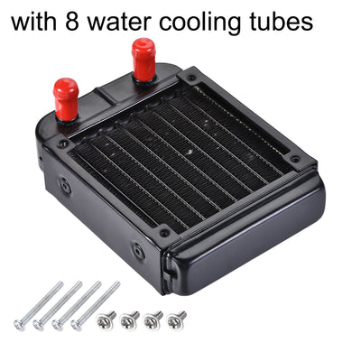 Harfington Uxcell Water Cooling Radiator for PC CPU 132mm Long 8mm Nozzle with 8 Aluminum Tubes
