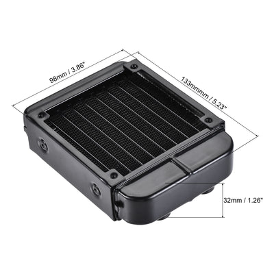 Harfington Uxcell Water Cooling Radiator for PC CPU 133mm Long G1/4 Thread with 8 Aluminum Tube
