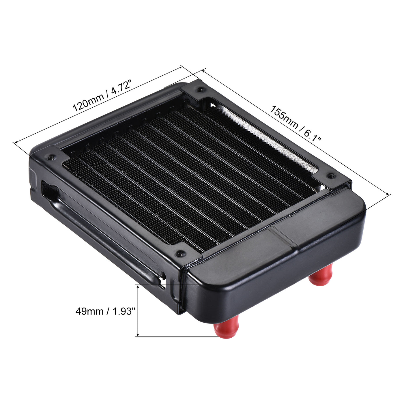 uxcell Uxcell Water Cooling Radiator for PC CPU 155mm Long 9.5mm Nozzle with 10 Aluminum Tubes
