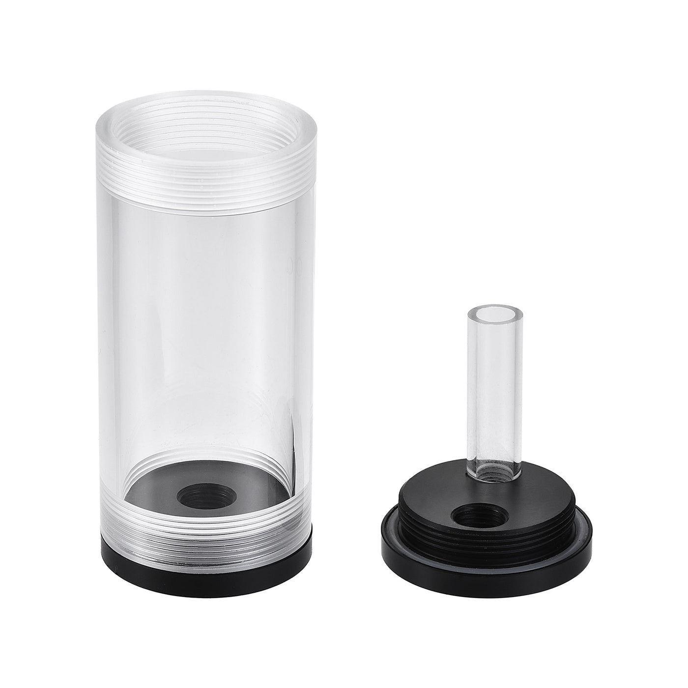 uxcell Uxcell Water Cooling Tank 50mm x 110mm Acrylic and POM 1 In 2 Out for PC CPU Cooled